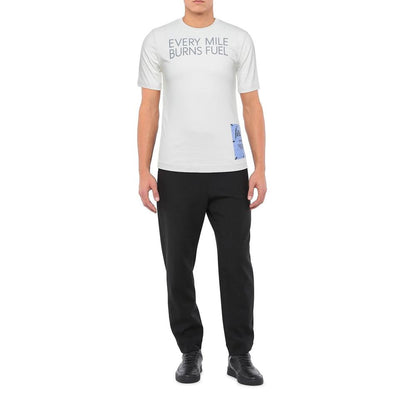 Alexander McQueen White “Every Mile Burns Fuel” Logo T-Shirt – Men’s Cotton Tee
