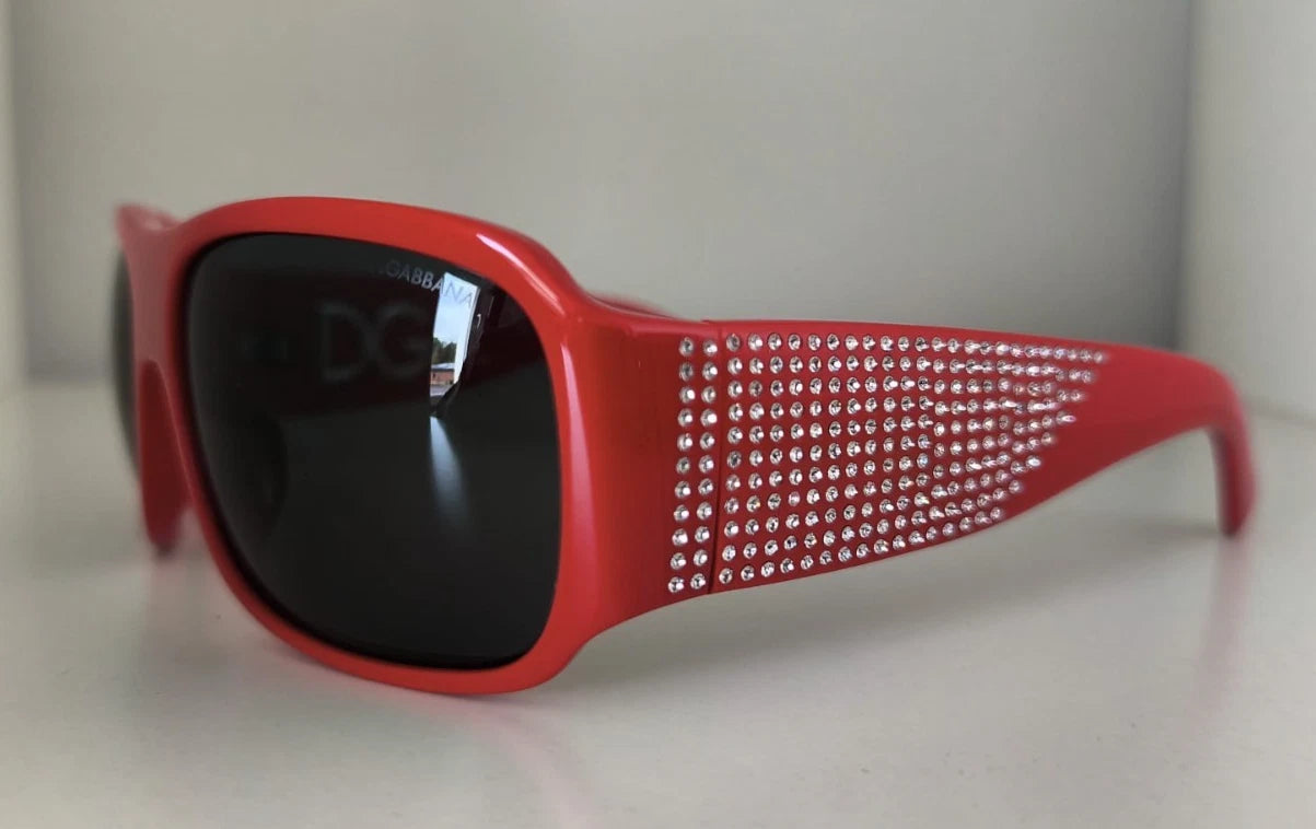 Dolce & Gabbana DG4027 Red Crystal Black Lens Shades for Women