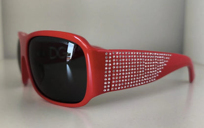 Dolce & Gabbana DG4027 Red Crystal Black Lens Shades for Women
