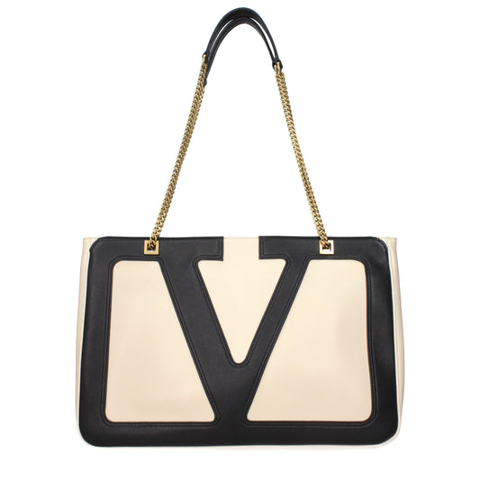 Valentino Garavani Beige Leather Shoulder Bag