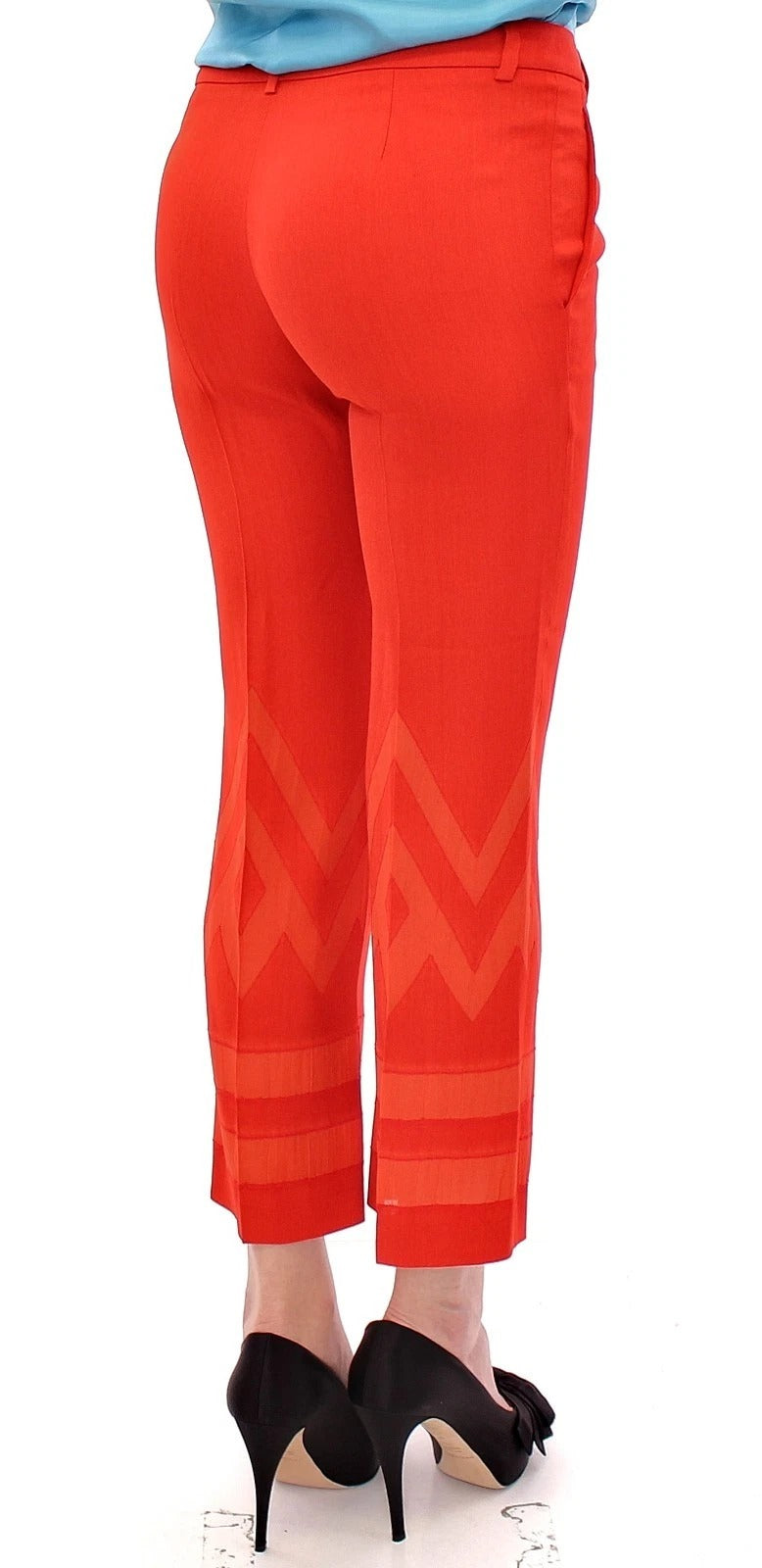 Versace Collection Red Cropped 3/4 Capri Pants