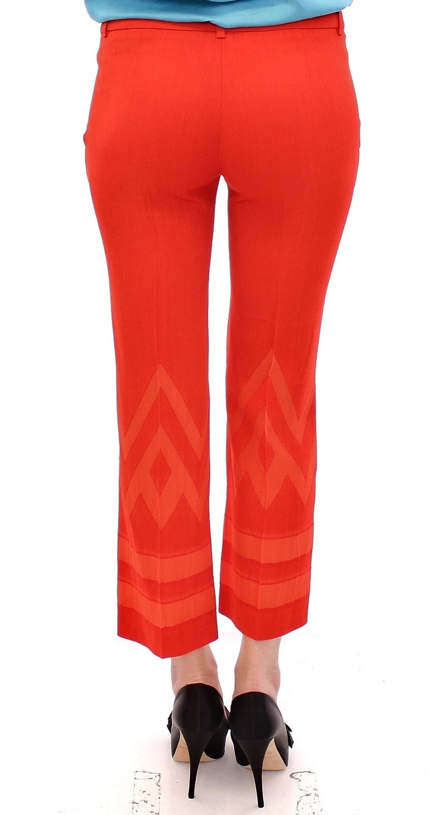 Versace Collection Red Cropped 3/4 Capri Pants