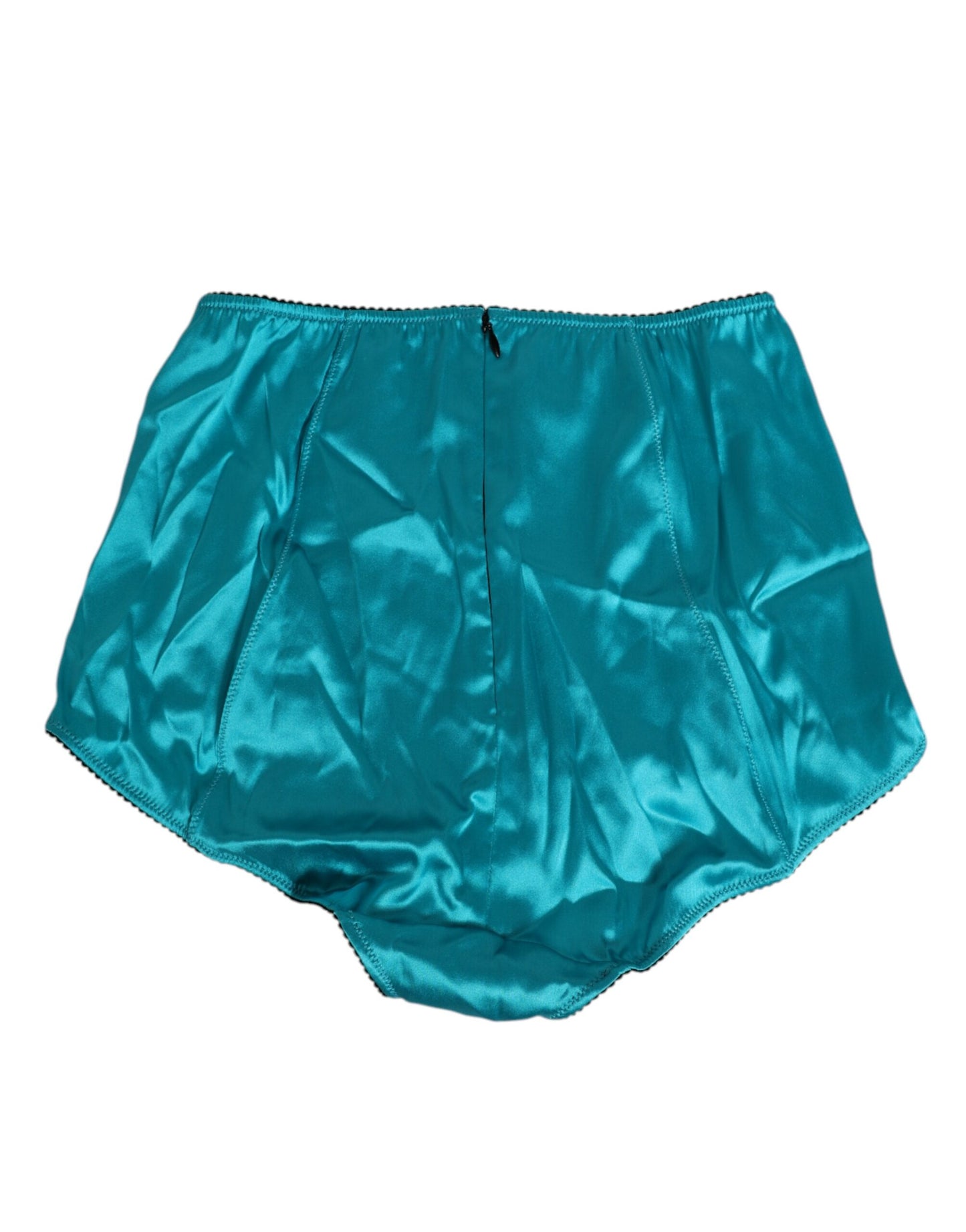 Dolce & Gabbana Aqua Green Satin High-Waist Briefs