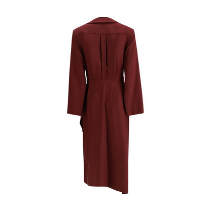 Crida Milano Bordeaux Como Wrap Dress in Crêpe de Chine