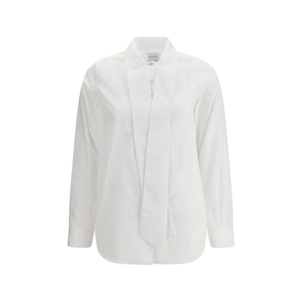 Sara Roka White Cotton Shirt for Women