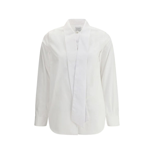 Sara Roka White Cotton Shirt for Women