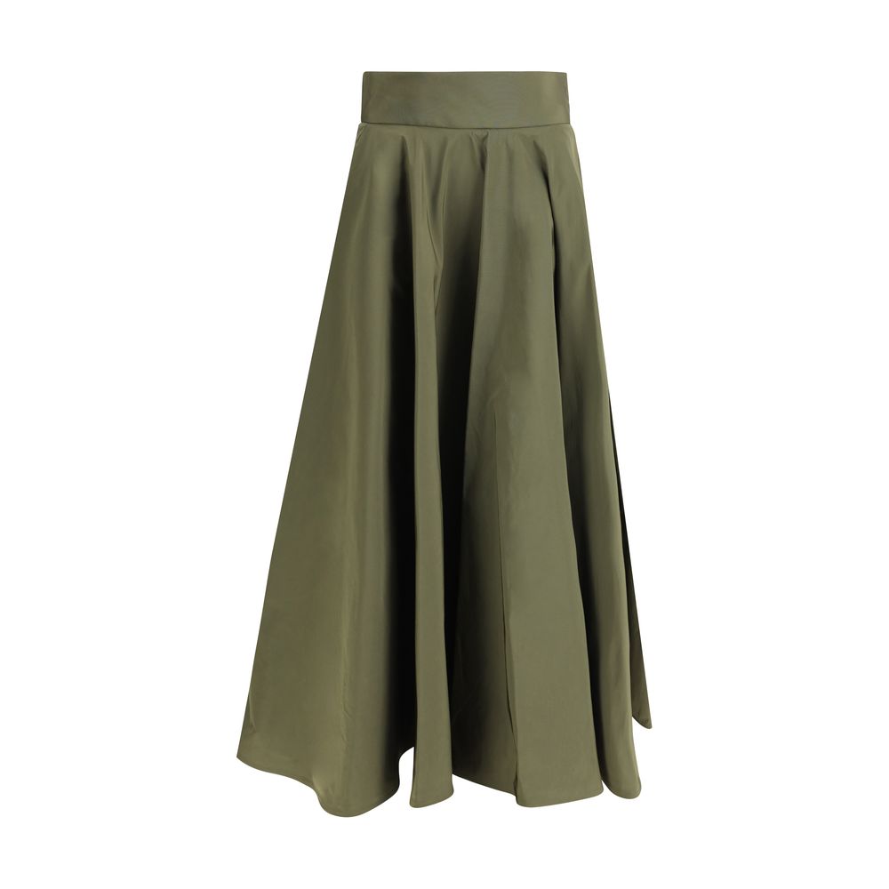 Sara Roka Green Circle Midi Skirt