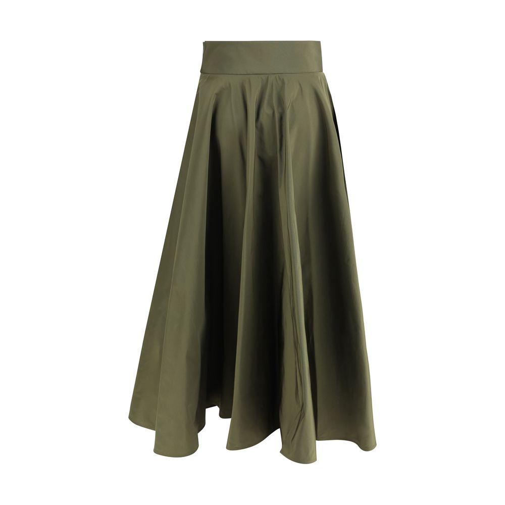 Sara Roka Green Circle Midi Skirt