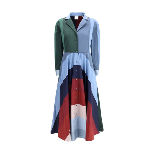 Sara Roka Colour Block Shirt Chemisier Dress