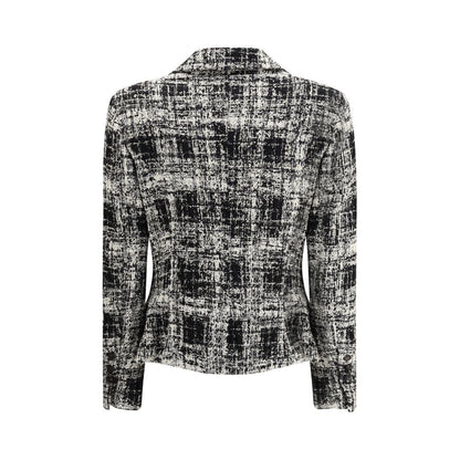 Sara Roka Black & White Tweed Blazer Jacket for Women
