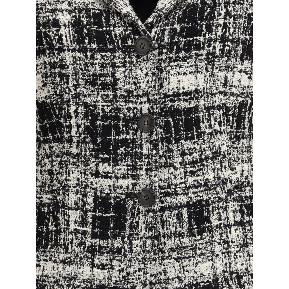 Sara Roka Black & White Tweed Blazer Jacket for Women