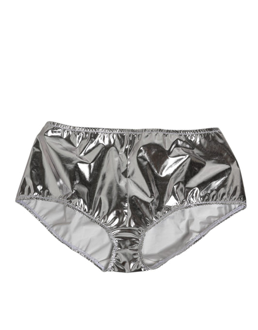Dolce & Gabbana Silver Metallic High Waist Bikini Bottom for Women