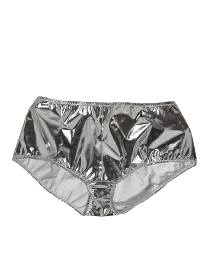 Dolce & Gabbana Silver Metallic High Waist Bikini Bottom for Women