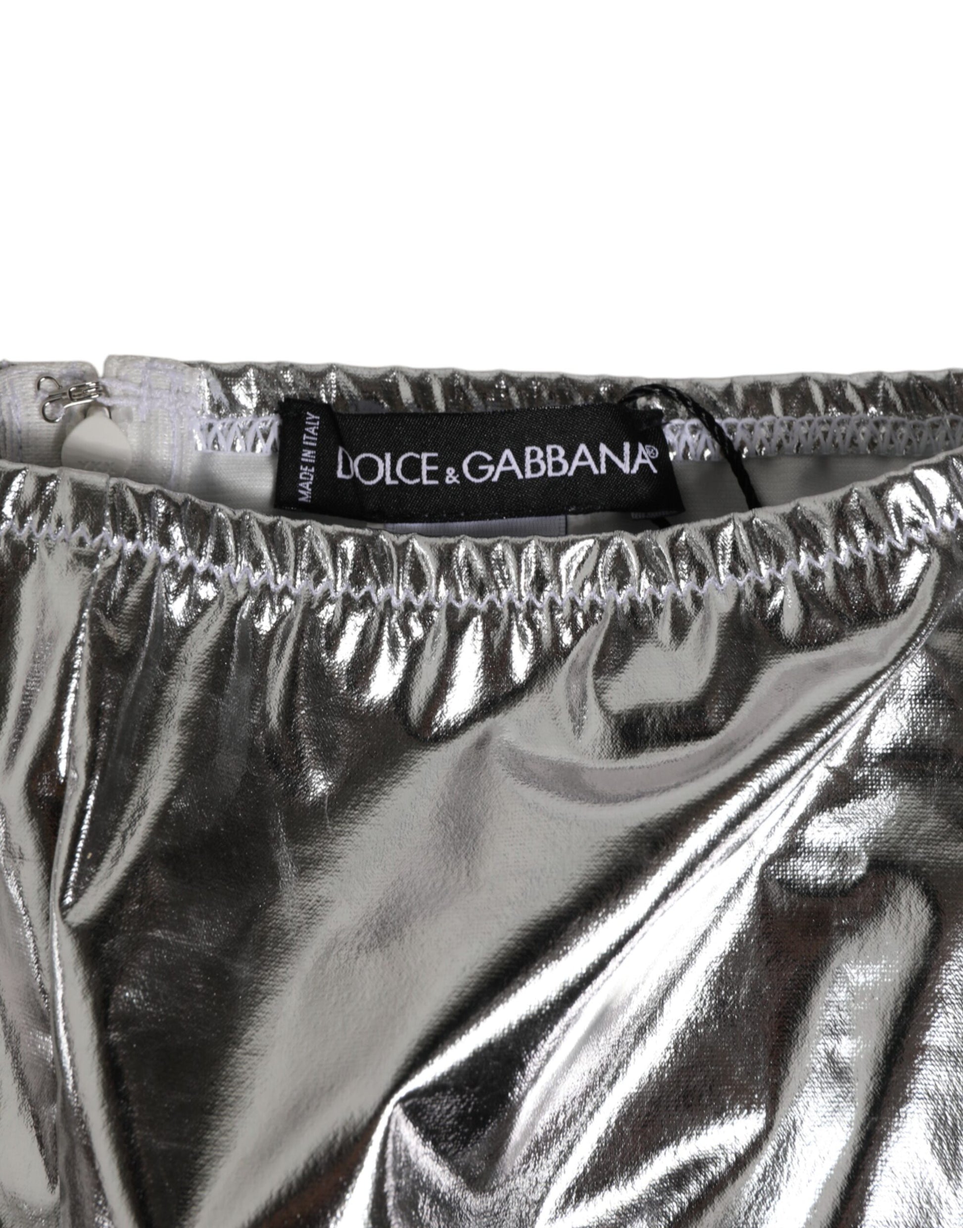 Dolce & Gabbana Silver Metallic High Waist Bikini Bottom for Women