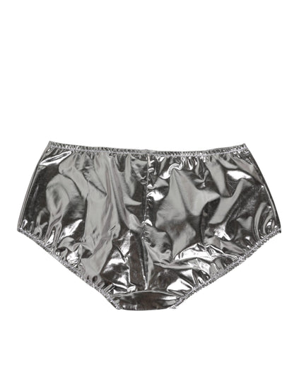 Dolce & Gabbana Silver Metallic High Waist Bikini Bottom for Women
