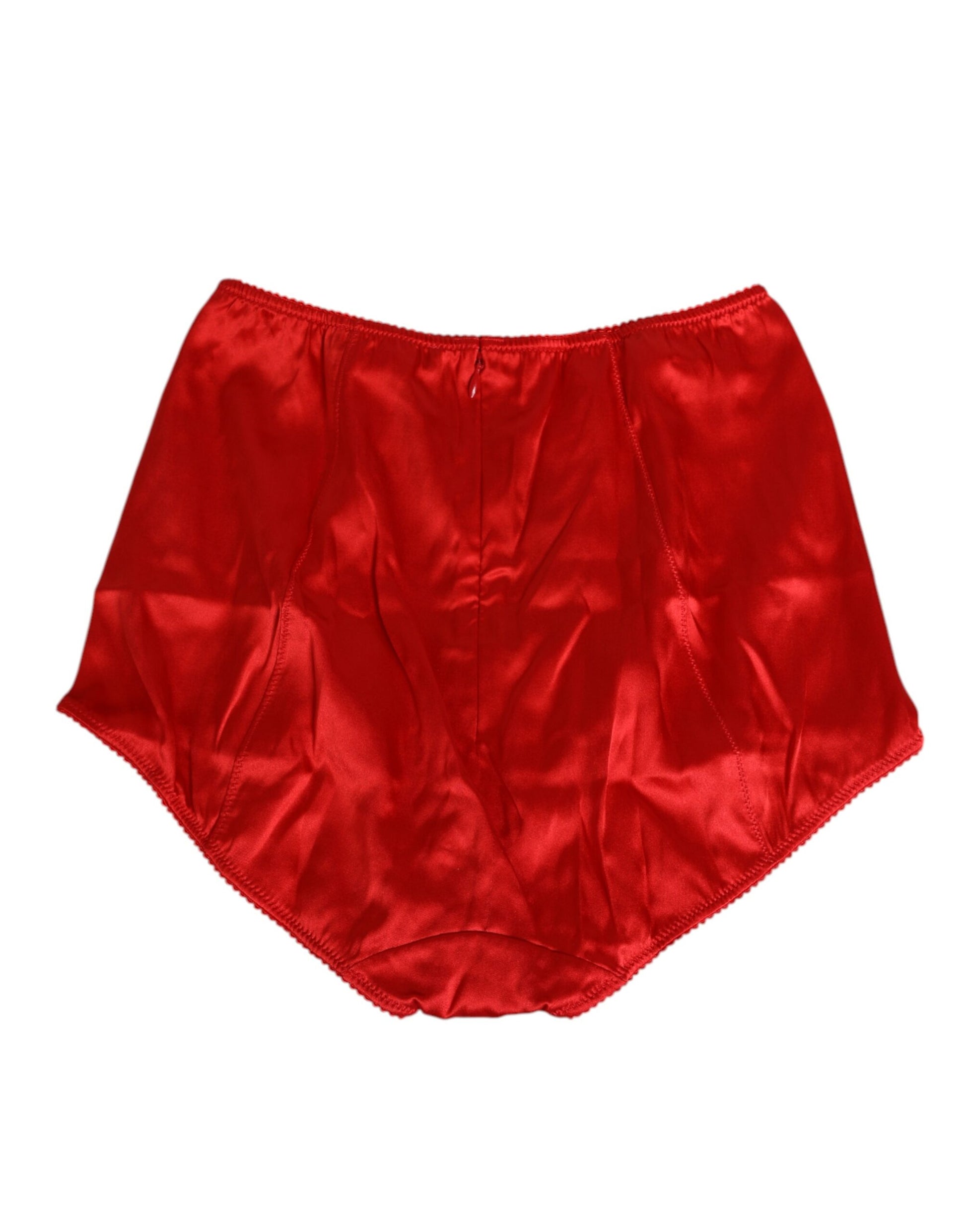 Dolce & Gabbana Red Silk Satin High-Waist Briefs for Women
