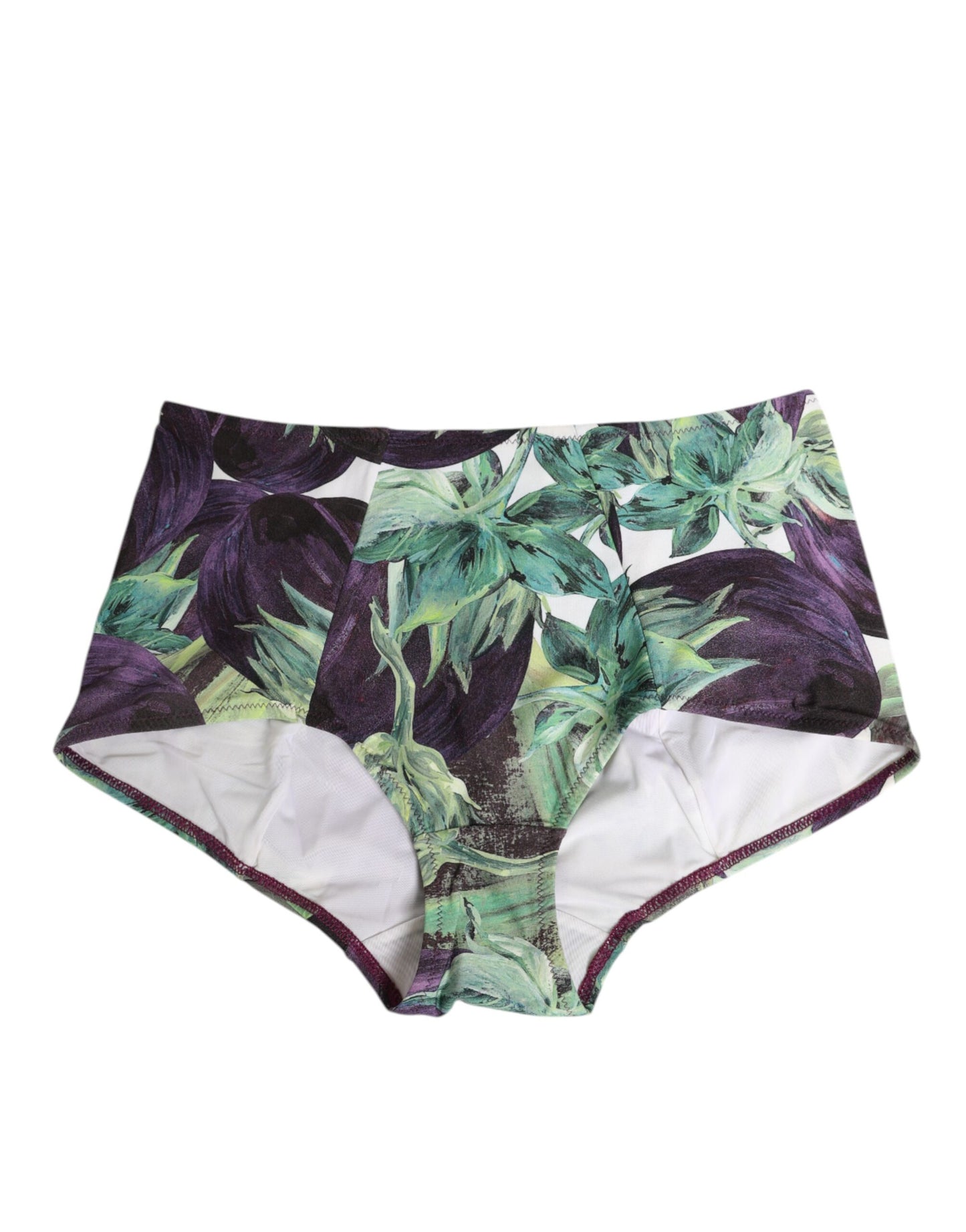 Dolce & Gabbana Eggplant Print High-Waist Briefs