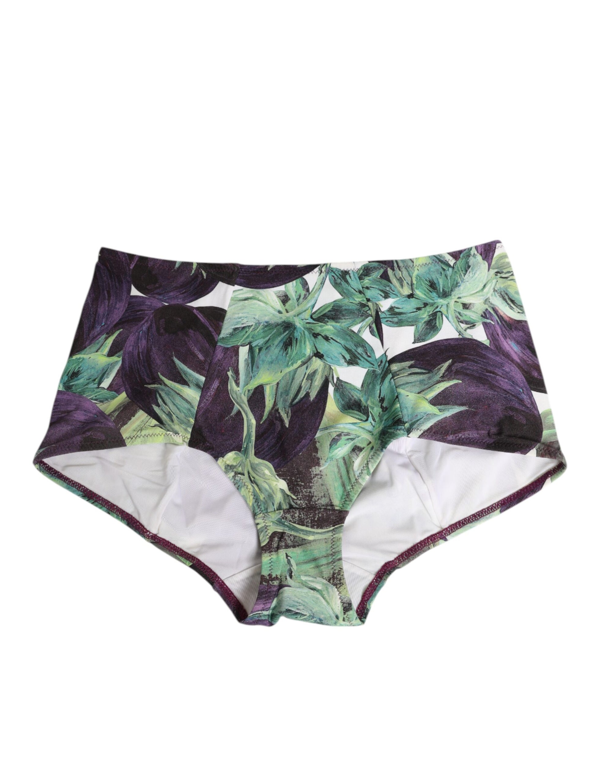 Dolce & Gabbana Eggplant Print High-Waist Briefs