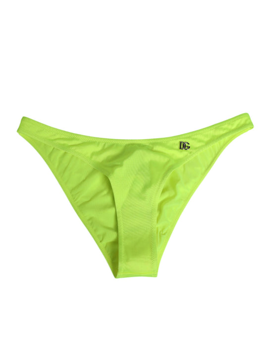 Dolce & Gabbana Neon Green DG Logo Swim Briefs for Women