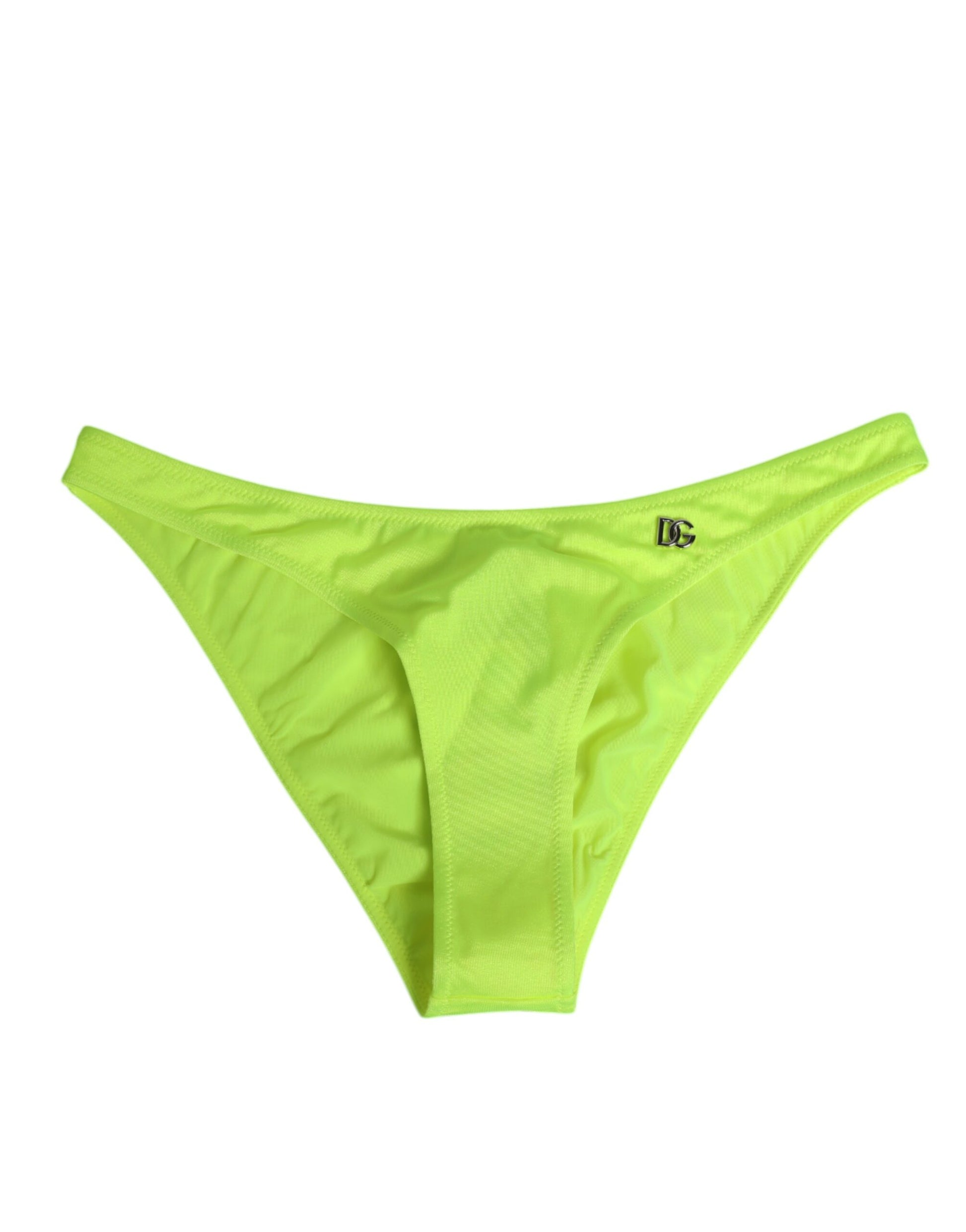 Dolce & Gabbana Neon Green DG Logo Swim Briefs for Women