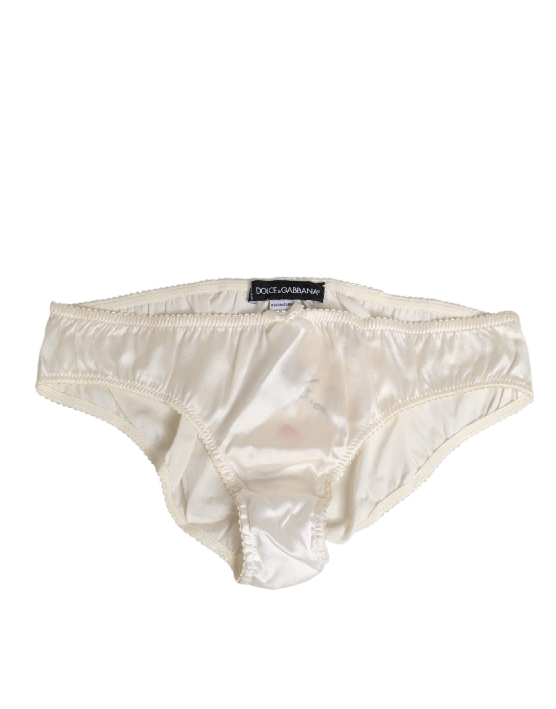 Dolce & Gabbana White Silk Satin Lingerie Panty