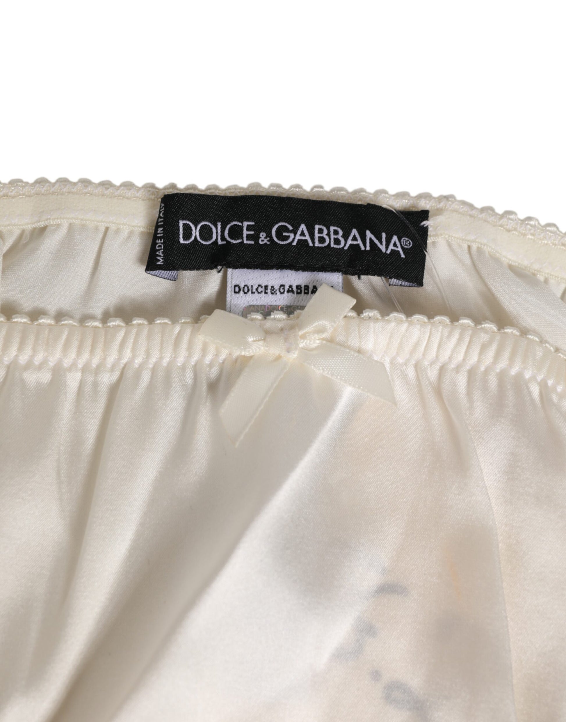 Dolce & Gabbana White Silk Satin Lingerie Panty