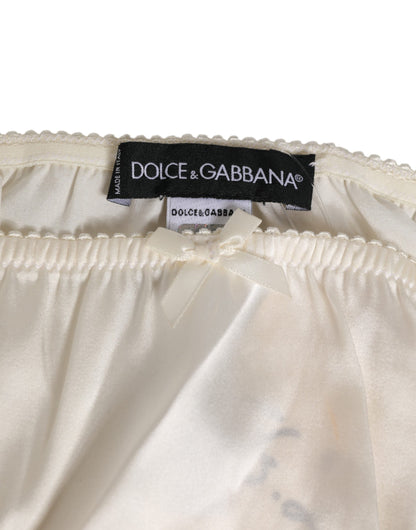 Dolce & Gabbana White Silk Satin Lingerie Panty