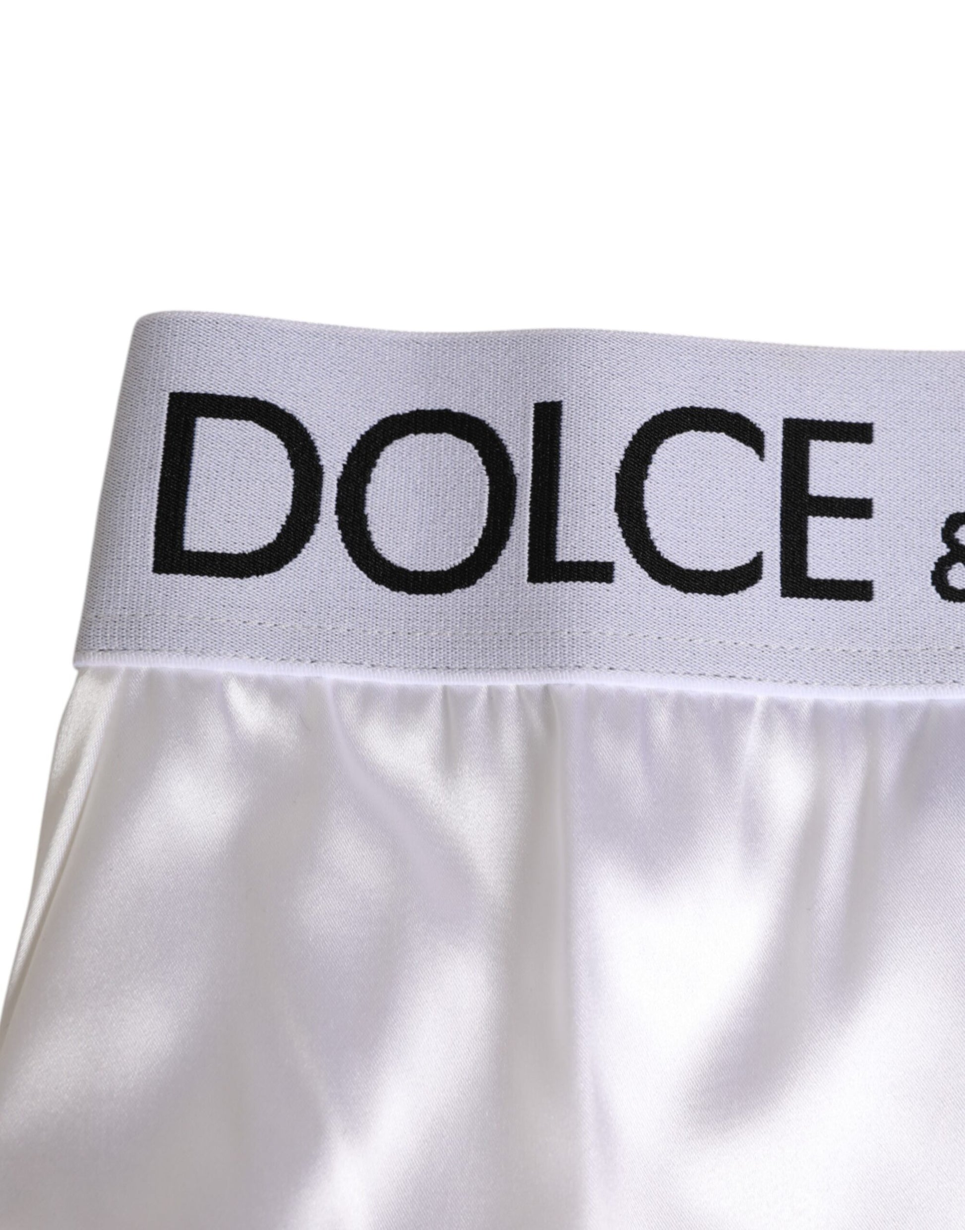 Dolce & Gabbana White Satin High-Waist Briefs for Women