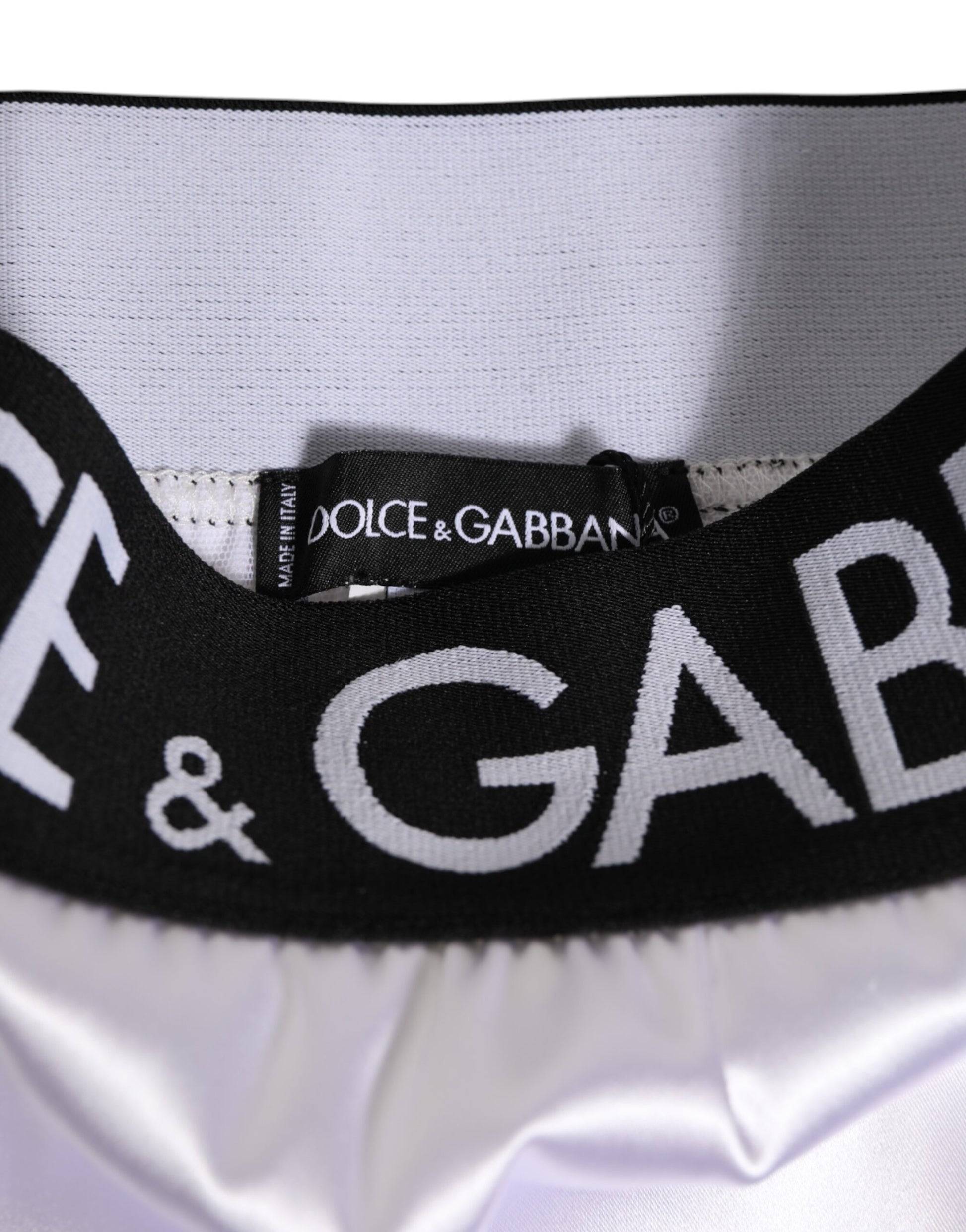 Dolce & Gabbana White Satin High-Waist Briefs for Women