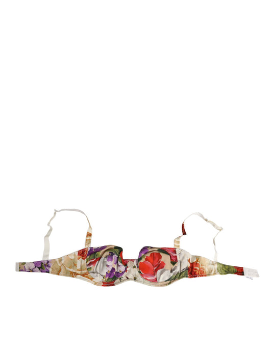 Dolce & Gabbana Floral Print Semi Padded Balconette Bra