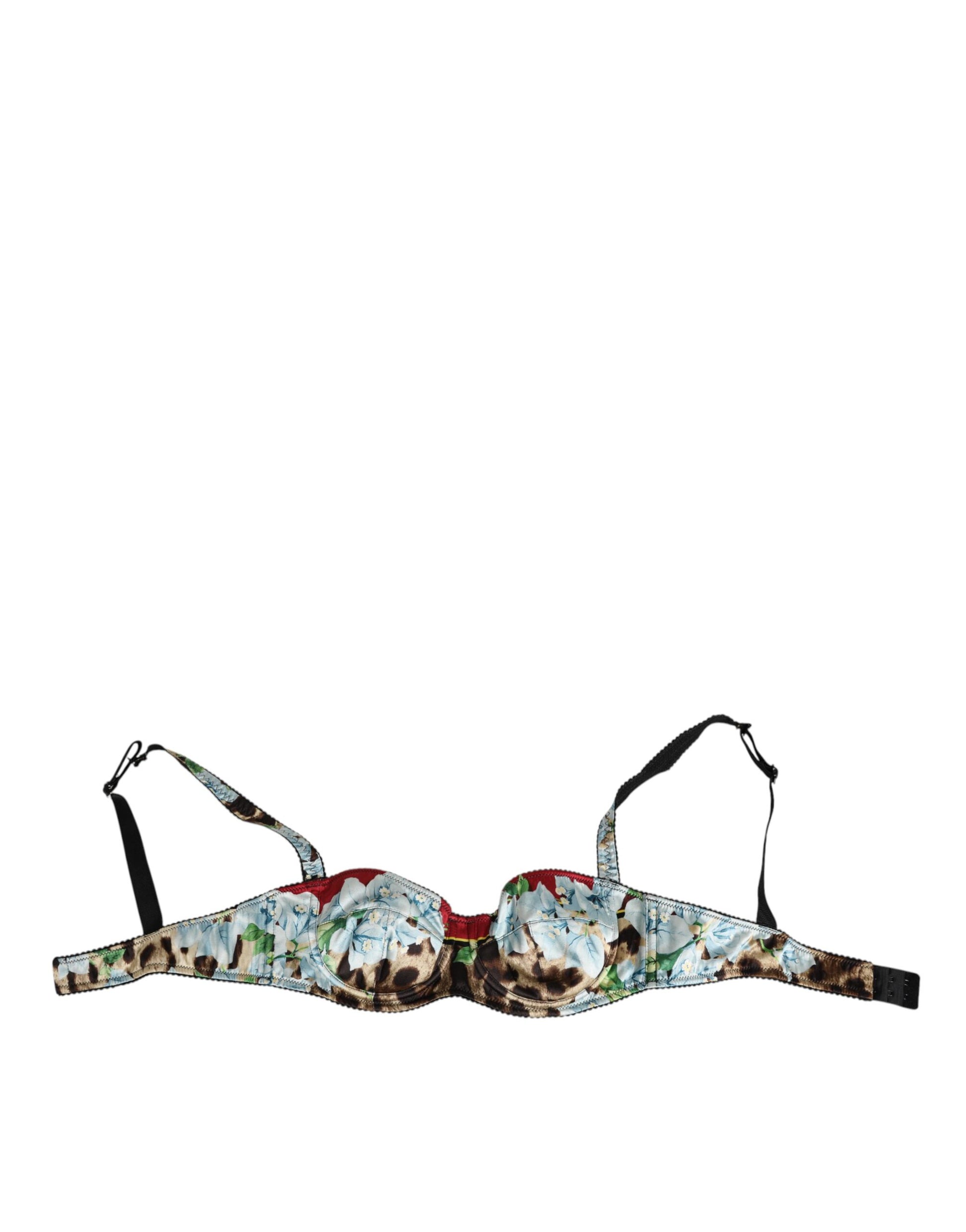 Dolce & Gabbana Multicolor Floral Semi Padded Balconette Bra