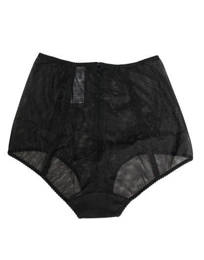 Dolce & Gabbana Black High Waist Mesh Sheer Shapewear Underwear