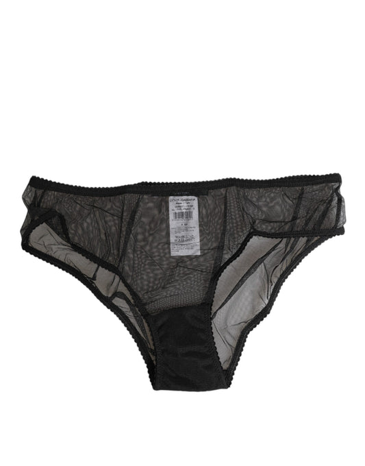 Dolce & Gabbana Black Sheer Mesh Lace Bikini Briefs