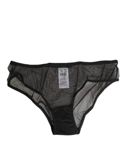 Dolce & Gabbana Black Sheer Mesh Lace Bikini Briefs