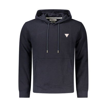 Guess Jeans Blue Cotton Sweater - Long Sleeve Hooded Sweatshirt