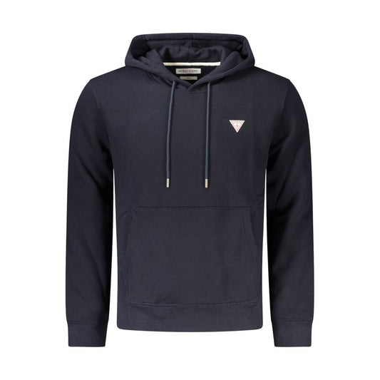 Guess Jeans Blue Cotton Sweater - Long Sleeve Hooded Sweatshirt