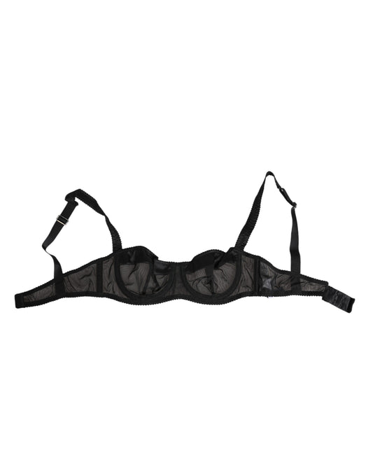 Dolce & Gabbana Black Sheer Mesh Underwire Bra
