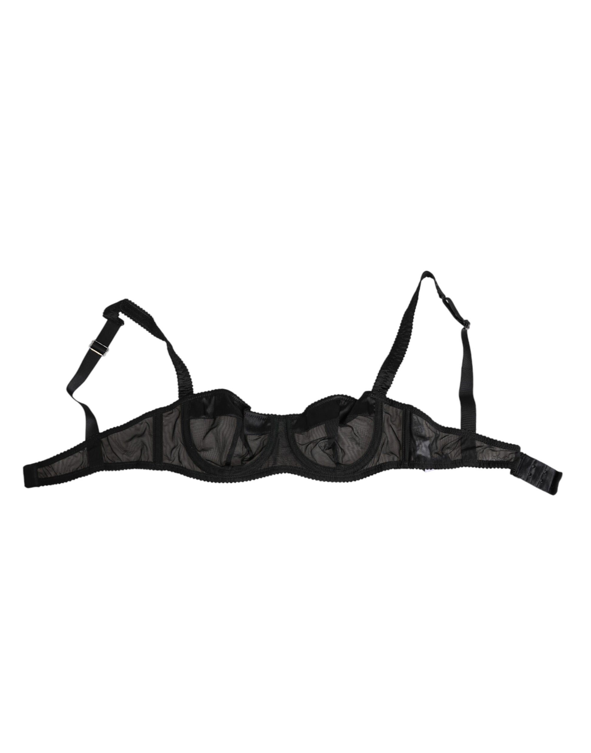 Dolce & Gabbana Black Sheer Mesh Underwire Bra