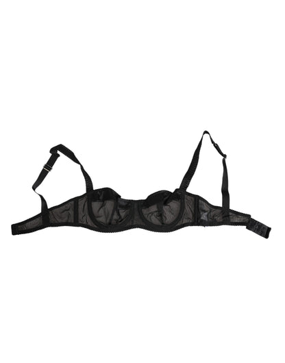 Dolce & Gabbana Black Sheer Mesh Underwire Bra