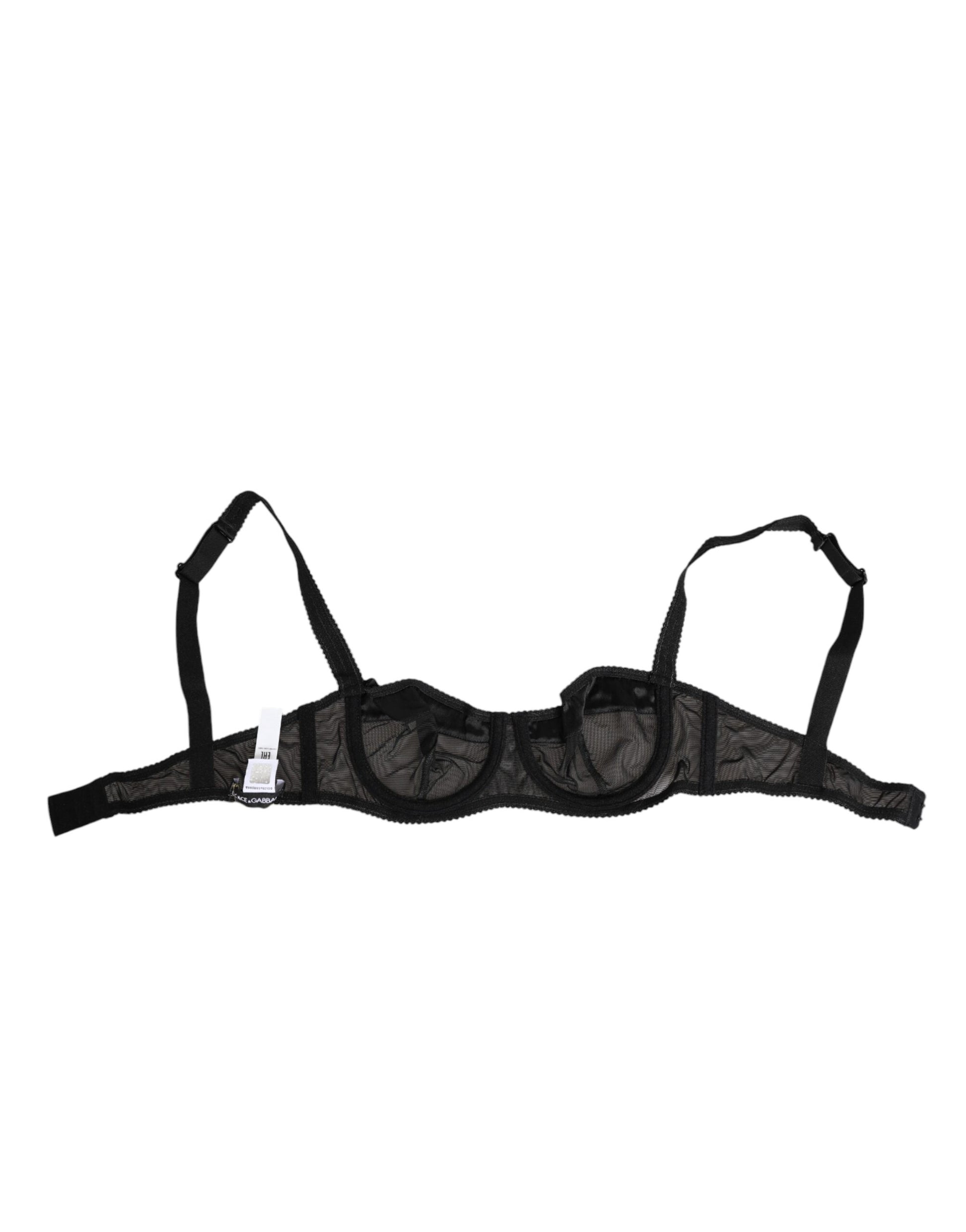 Dolce & Gabbana Black Sheer Mesh Underwire Bra