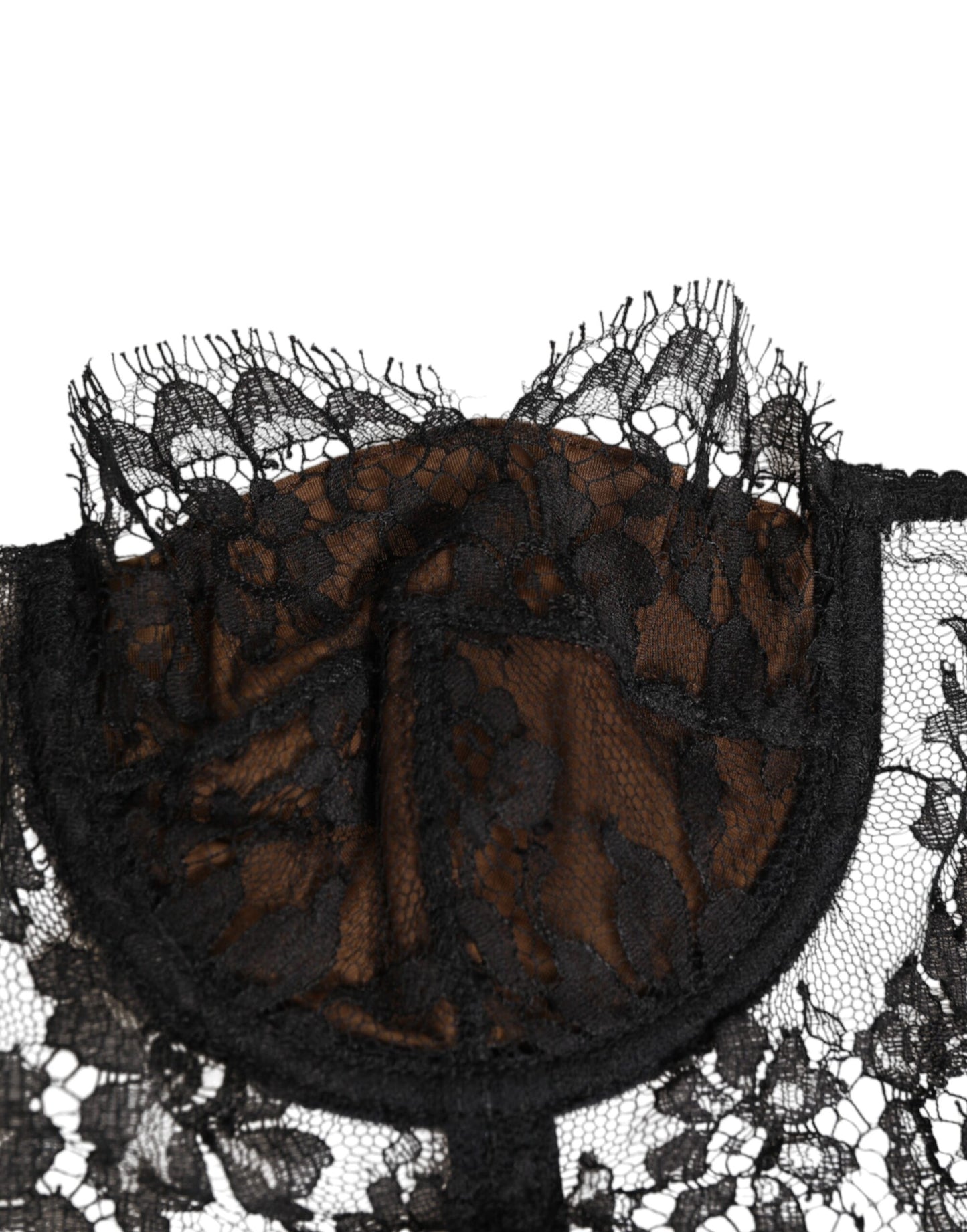 Dolce & Gabbana Black Floral Lace Strapless Bustier Underwear