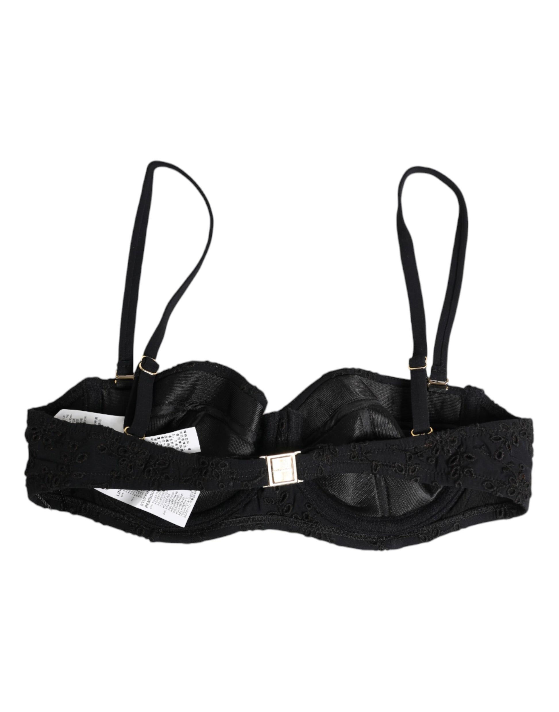 Dolce & Gabbana Black Embroidered Underwire Bra