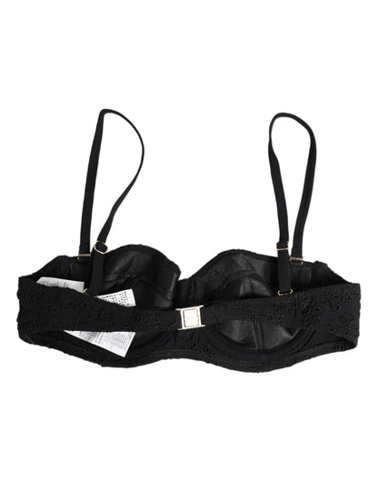 Dolce & Gabbana Black Embroidered Underwire Bra