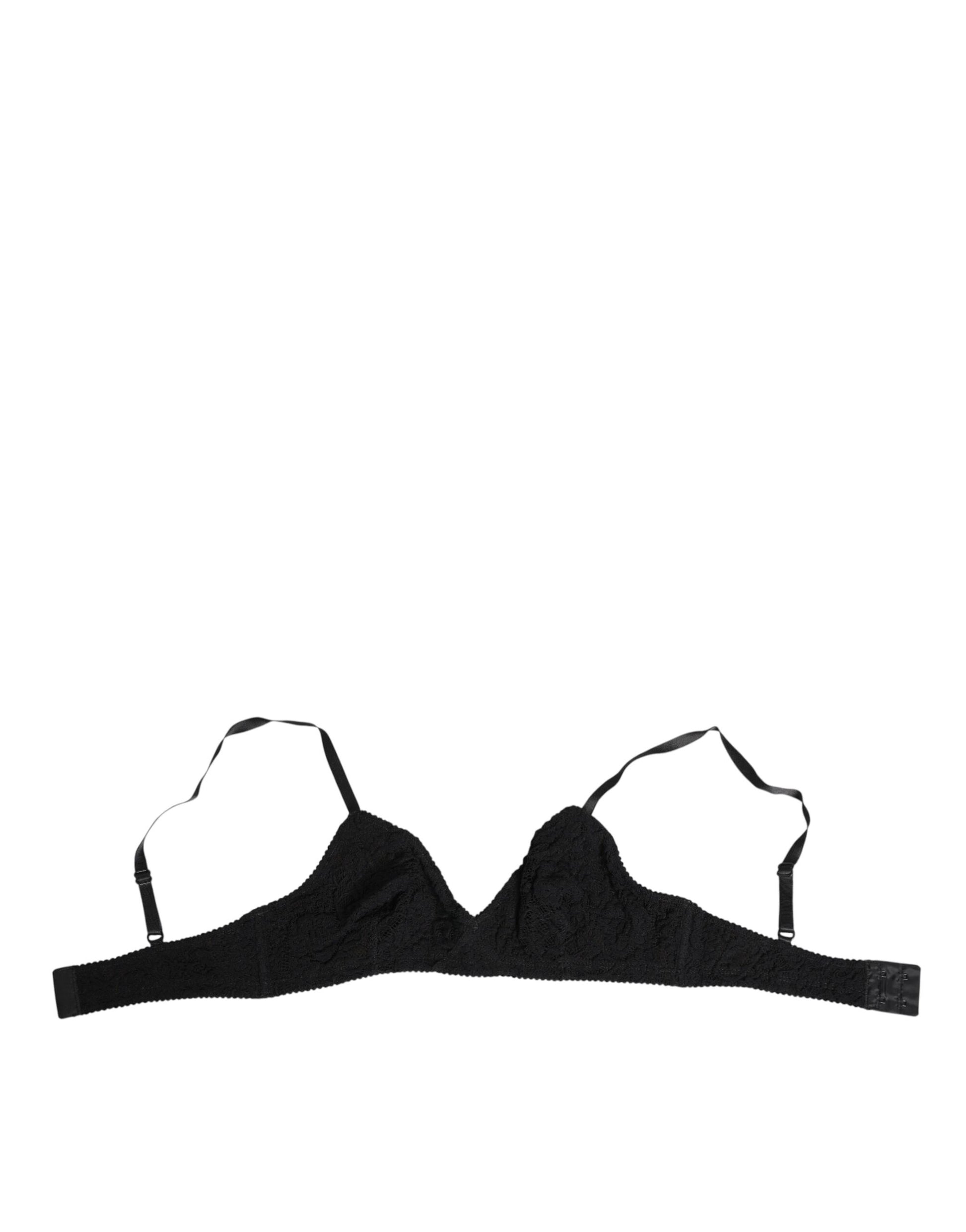 Dolce & Gabbana Black Lace Triangle Bralette