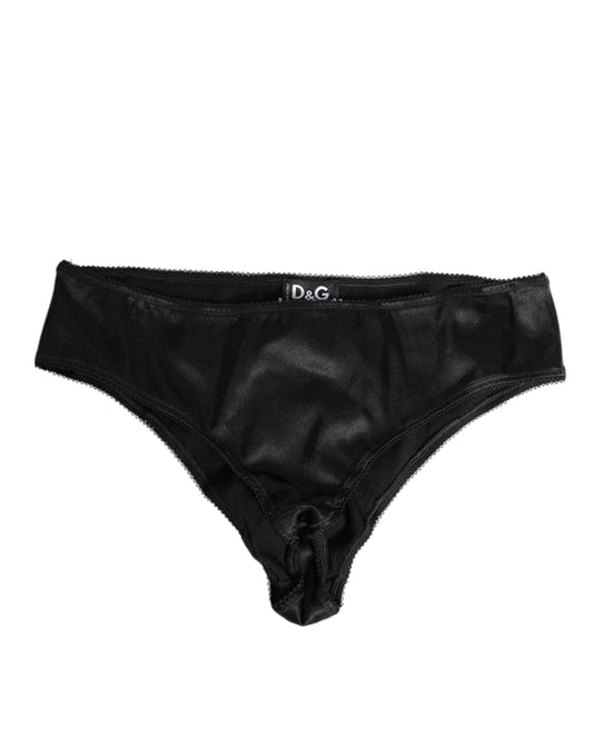 Dolce & Gabbana Black Satin Stretch Slip Brief for Women
