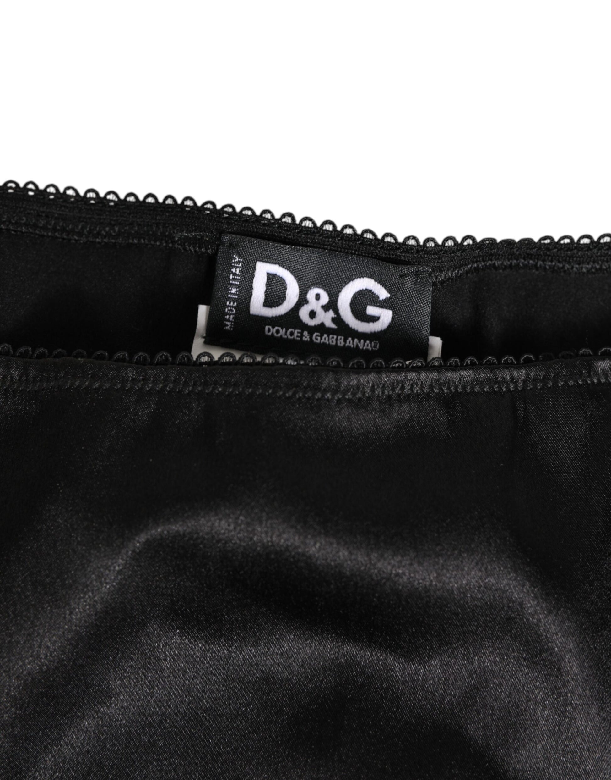 Dolce & Gabbana Black Satin Stretch Slip Brief for Women