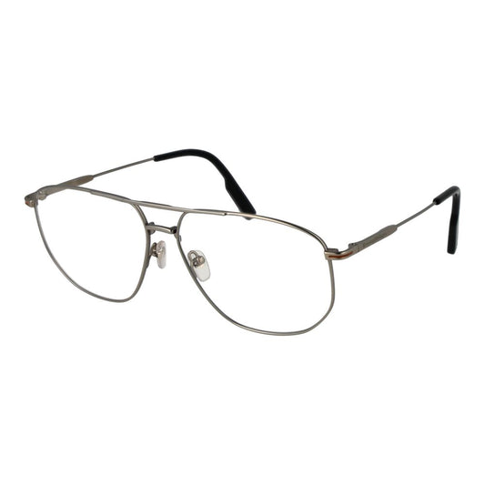 Ermenegildo Zegna Silver Men’s Optical Frames – Full-Rim Style