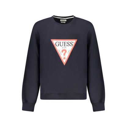 Guess Jeans Blue Cotton Sweater - Oversized Long Sleeve Sweatshirt