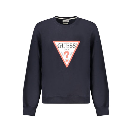 Guess Jeans Blue Cotton Sweater - Oversized Long Sleeve Sweatshirt
