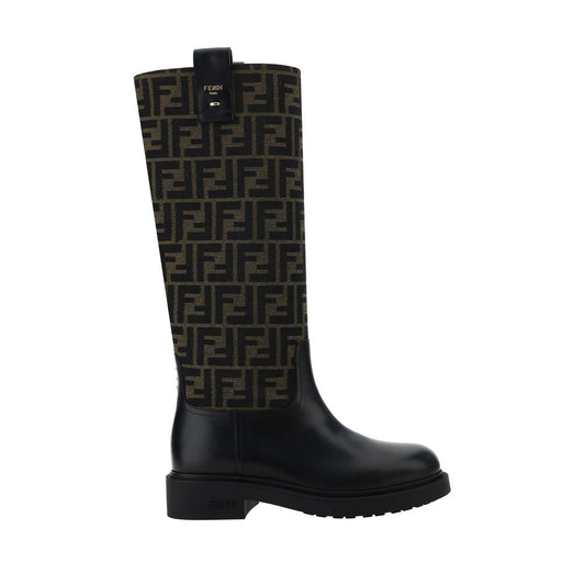 Fendi Iconic Jacquard Leather Boots